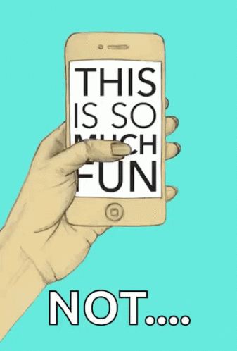 a person is holding a cell phone that says this is so fun not to