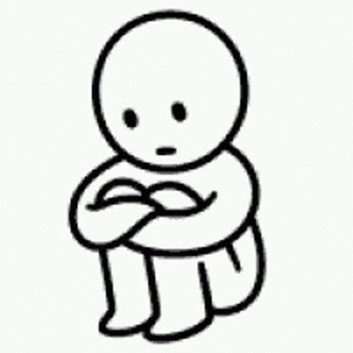 the faceless baby has his arms crossed