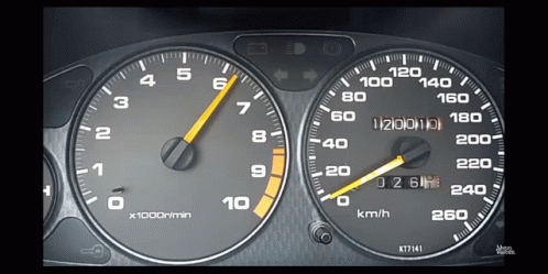 a meter and dash lights in the vehicle