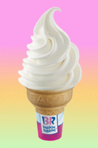 a blue and white ice cream on a pink and purple background