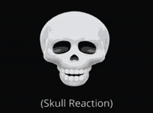 a skull is shown in an image with the words skull reaction