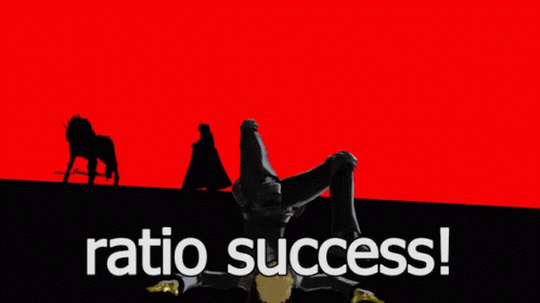 an illustration depicting a man falling off of a building with horses on either side and the text that reads, mario success