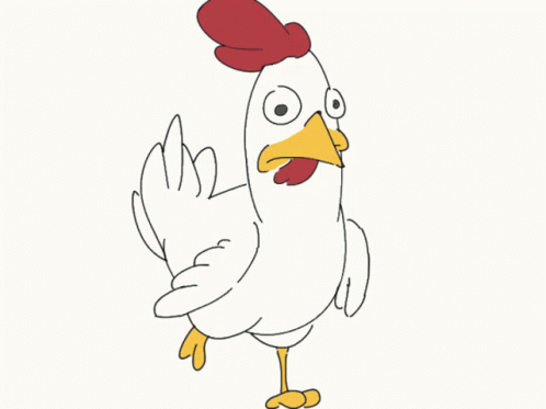 a drawing of an animated chicken