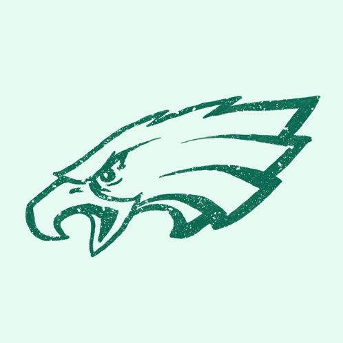 a picture of a green eagle logo with an angry look