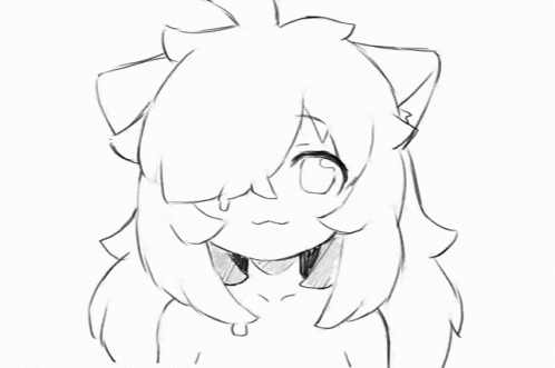 drawing anime girl with a cat ears,