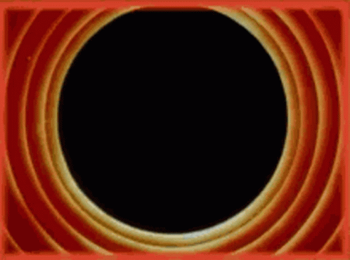 a square shape in the middle of a black circle