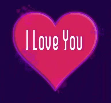 i love you on a purple heart with white letters