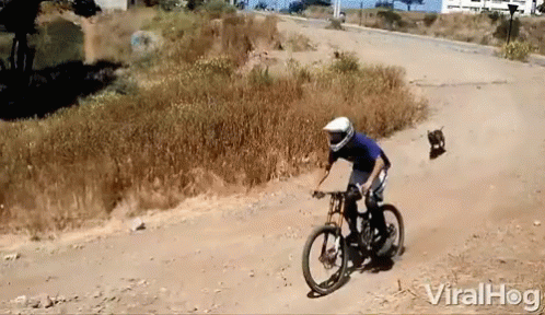 this is a video of a cyclist on a road