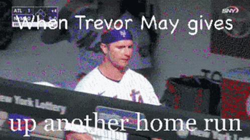 an old po of a tennis player with the words when tevor may gives up another home run