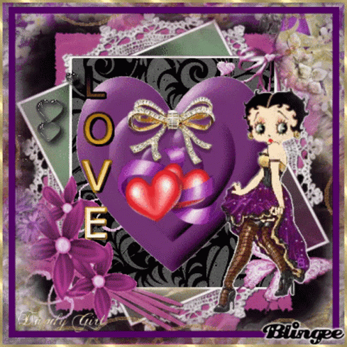 purple abstract background with heart surrounded by lace
