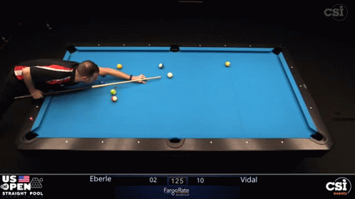an animated video game of a billiard