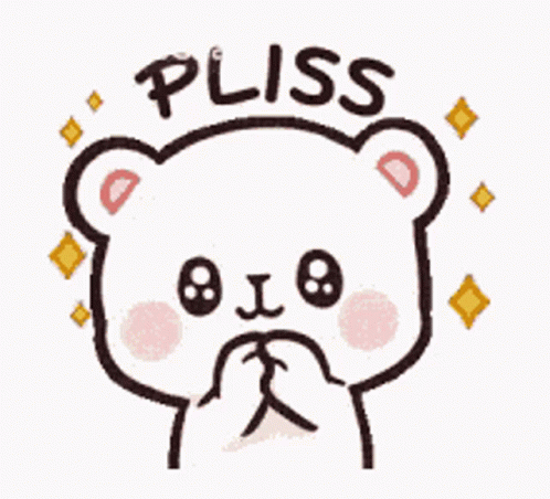bear sticker with pluss drawn on its back side