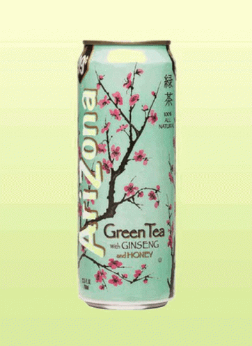 a drink is shown on a green background