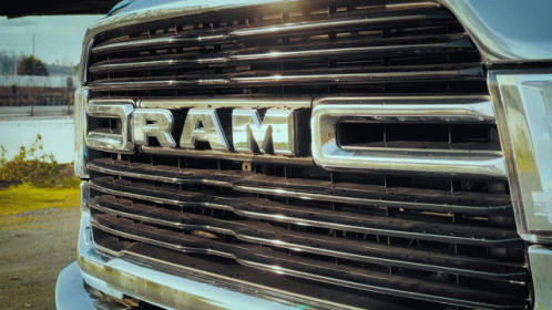 an old ram truck is shown with the word ram written on it