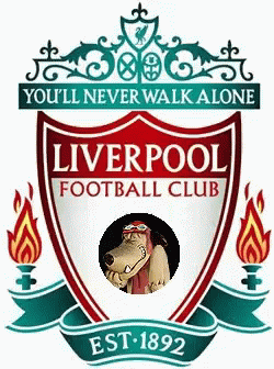 the liverpool football club logo with blue and green colors
