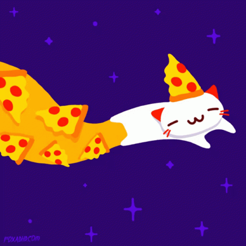 cartoon cat flying with polka dot cap