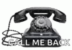 old fashioned telephone with call me back message