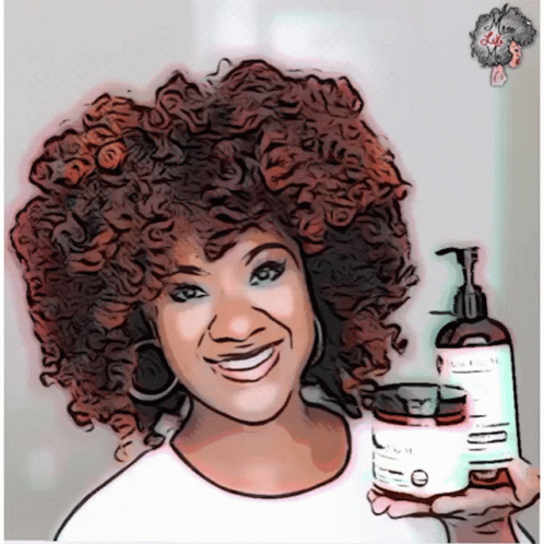 the woman is smiling while holding a lotion and bottle