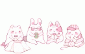 a cross - stitch pattern with four dogs dressed in wedding attire