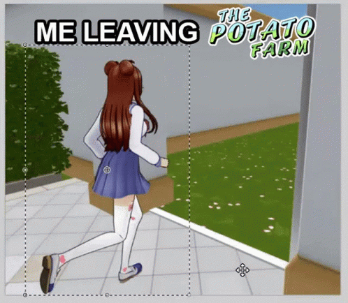 a cartoon girl walking down the sidewalk in a hallway