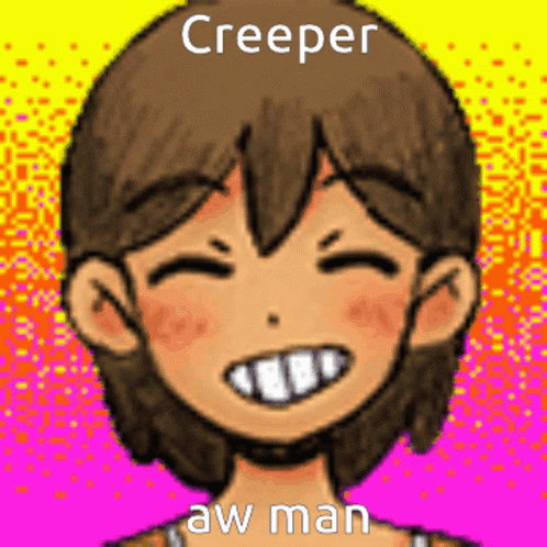a cartoon character has a creepy expression