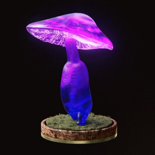 a colorful object stands on a small base