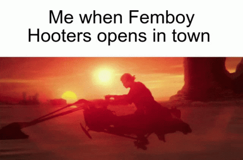 a blue - colored po has text stating the caption reads me when femboy  opens in town