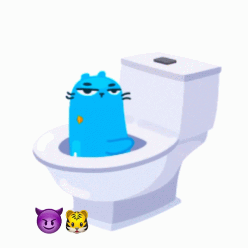 a cartoon picture of a toilet with the lid open